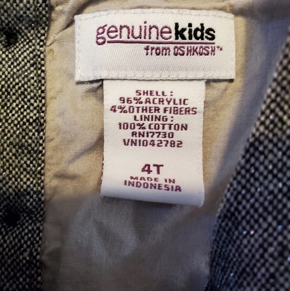🍂🍁🍂Genuine Kids OshKosh 4T grey sparkle dress. Dark academia for grade school - Picture 3 of 5